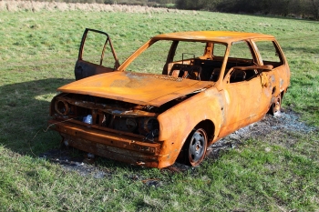 Salvage Car Stripped and Ready to Sell as Scrap